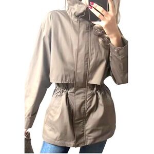 Women’s Aritzia TNA Jasper Cinched Waist Jacket - Tan Khaki NWT 2XS